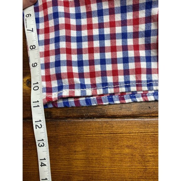 Levi's 504 shorts men's size 34 red white blue gingham flat front chino - Picture 5 of 8
